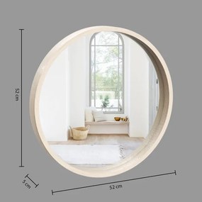 Atmosphera - Specchio da parete OLAV diametro 52 cm paulownia