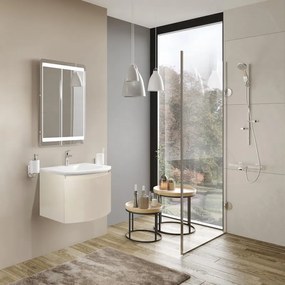 Mobile da bagno sospeso sotto lavabo L 60 x H 40 x P 48 cm beige lucido, 1 cassetto Sole