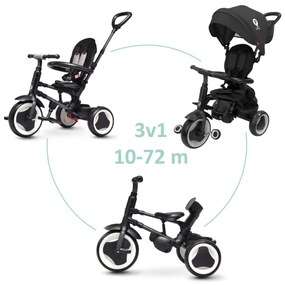 QPlay - Triciclo per bambini 3 in 1 RITO EVA PLUS nero
