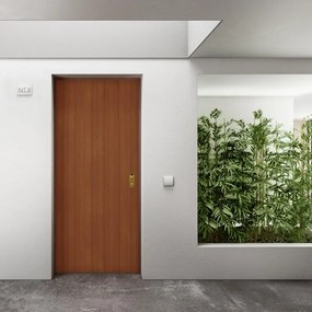 Porta blindata DI.BI. Vault L 90 x H 210 cm in melaminico noce/bianco, apertura spingere a sinistra, falso telaio incluso