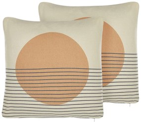 Set di 2 cuscini multicolore con motivo geometrico 45 x 45 cm MOONFLOWER Beliani