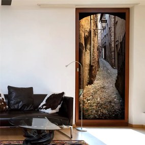 Fotomurale per porta  Stony City  Colore Marrone, Dimensioni e Misure 70x210