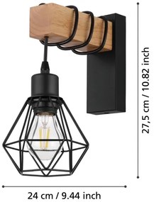 Eglo 44078 - Lampada da parete TOWNSHEND 1xE27/60W/230V