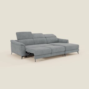Arcos Divano con penisola - piedini alti e poggiatesta reclinabili in microfibra impermeabile T11 grigio