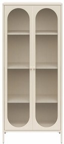 Vetrina in metallo color crema 80x186x40 cm Luna - Støraa