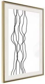 Poster  Wavy Lines  Cornice Quadri Cornice d'oro con passe-partout, Larghezza x Altezza Home decor 20x30