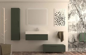 Mobile da bagno sotto lavabo BADEN HAUS Modula verde laccato opaco L 90 x H 25 x P 44 cm 1 cassetto, lavabo non incluso