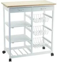 Carrello Regina Da Cucina 3 Cesti E 2 Ripiani 67X37X76 Cm Casacollection