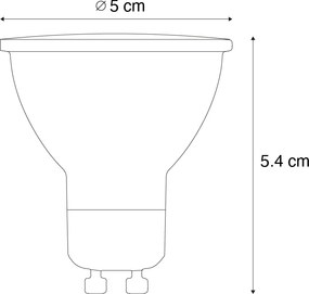 Set di 5 lampadine LED GU10 50mm trasparenti 3W 230 lm 2700K