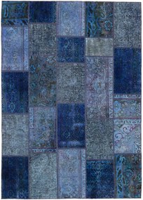 Patchwork Tappeto 240 x 170 Blu (Iran) Annodato A Mano