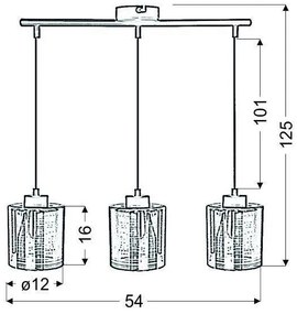 Lampadario a sospensione con filo COX 3xE27/60W/230V