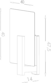 Lampada da soffitto bianca con paralume in vetro 40x47,5 cm Parola - Sollux