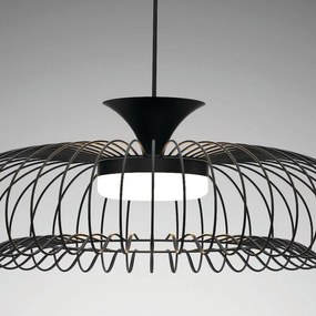 Lampadario LED design Noa4 nero Ø58cm, luce con 3 temperature di colore 950 lumen, NOVECENTO