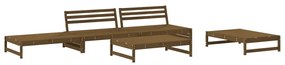 Set Salotto da Giardino 5 pz Miele in Legno Massello di Pino