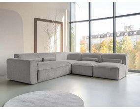 Divano angolare componibile in grigio chiaro (con penisola a destra) Flex Felix – Miuform