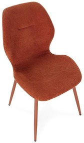 Sedie da pranzo in set color terracotta in imbottito 4 pz Ansu – Marckeric