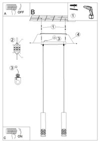 Sollux SL.1692 - Lampadario a sospensione con filo LIRO 2xGU10/10W/230V bianco