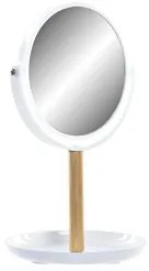 Specchio DKD Home Decor Bianco Naturale Bambù Alluminio polistirene 17 x 17 x 31 cm