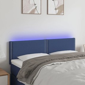 Testiera A Led Blu 144x5x78/88 Cm İn Tessuto /