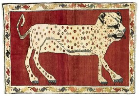 Gabbeh Tappeto 100 x 150 Rosso (Iran) Annodato A Mano
