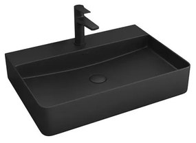 New Line Xr2 Lavabo 50x42 Da Appoggio Rettangolare In Porcellana nero opaco