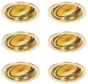Set di 6 faretti da incasso moderni oro orientabili - Coop 111 Honey