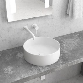 Lavabo tondo colore bianco opaco 35cm | Litos-KBM350 - KAMALU