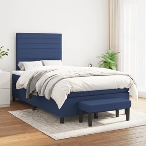 Giroletto A Molle Con Materasso Blu 120x200 Cm İn Tessuto /