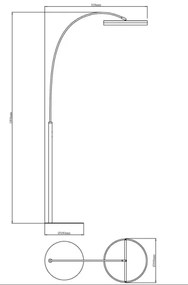 Globo 67179S - Lampada da terra LED dimmerabile touch DELLA 24W/230V 3000-6000K