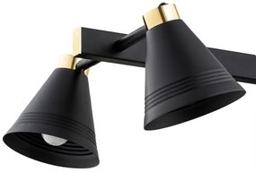 Argon 2552 - Lampadario su palo AVALONE 6xE27/15W/230V nero/oro