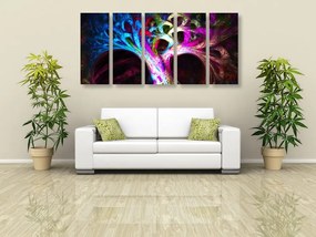 Quadri 5 pezzi – Albero astratto misterioso
