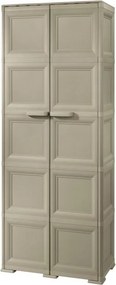 Armadio spogliatoio Omnimodus in resina tortora/tortora L 79 x H 203 x P 43 cm 2 ante per interno / esterno ed esterno riparato