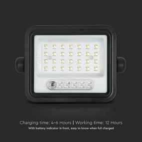 Proiettore solare LED dimmerabile 50W/3,2V IP65 3800 mAh nero + telecomando
