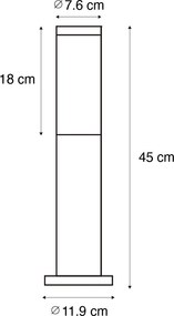 Lampione da esterno marrone ruggine con opalino 45 cm IP44 - Rox