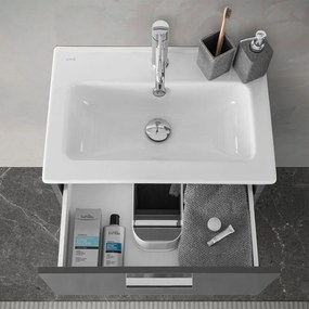 Mobile bagno sospeso 60 antracite lucido con lavabo e specchio   Miami