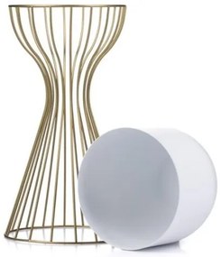 Vaso da fiori in metallo LOFT 46x20 cm oro/bianco