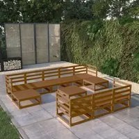 Set Divani da Giardino 11 pz in Legno Massello di Pino 3076117