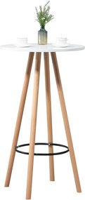 Tavolo Bar Design Scandinavo Livia: Legno Di Faggio Con Gambe Coniche - Nero/bianco / Natura/weiß