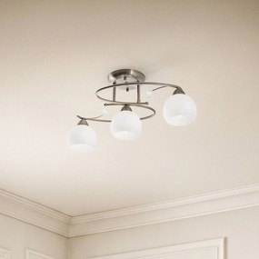 Plafoniera soffitto Svean Lindby, dimmerabile, Alluminio / Grigio / Zincato, Soggiorno / Sala da pranzo, Vetro, Moderno, Plafoniera