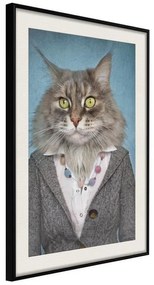 Poster  Animal Alter Ego: Cat  Cornice Quadri Cornice nera con pass-partout, Larghezza x Altezza Home decor 30x45