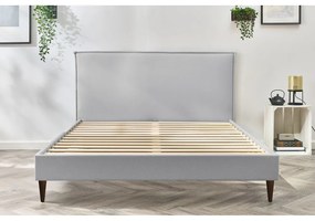 Letto matrimoniale imbottito grigio chiaro con griglia 180x200 cm Sary - Bobochic Paris