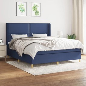 Giroletto A Molle Con Materasso Blu 160x200 Cm İn Tessuto /