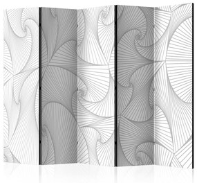 Paravento Ventaglio Avanguardia II - texture astratta con motivi grigi