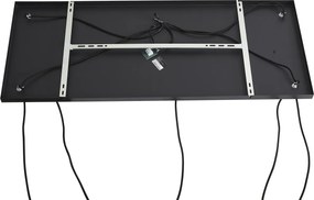 Lampada a sospensione Art Déco nera con vetro fumé 5 luci - Wallace