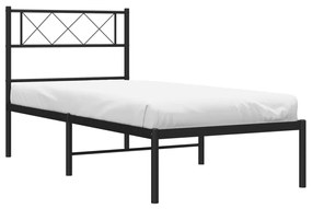 Giroletto con testiera in metallo nero 107x203 cm
