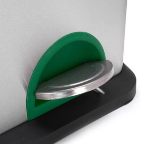 Cestino per la spazzatura 2x8 l color argento opaco in acciaio per raccolta differenziata/con pedale Tri Selectif – MSV