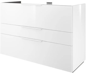 Mobile da bagno sotto lavabo SENSEA Neo Frame bianco laccato lucido L 120 x H 84 x P 48 cm 3 cassetti, lavabo non incluso