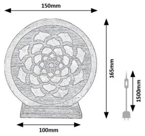 Rabalux 76031 - Lampada di sale MANDALI 1xE14/15W/230V