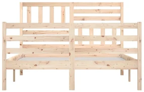 Giroletto nero in legno massello 135x190 cm 4ft6 doppio