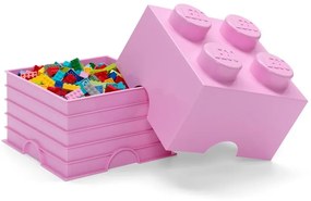 Scatola portaoggetti rosa chiaro quadrata - LEGO®